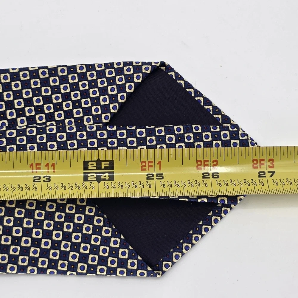 Vintage Polo Ralph Lauren Silk Tie Geometric Square Hand Woven Multicolor 54